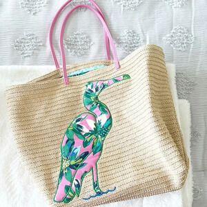 Vera Bradley Tropical Bird Straw Tote Beach Bag